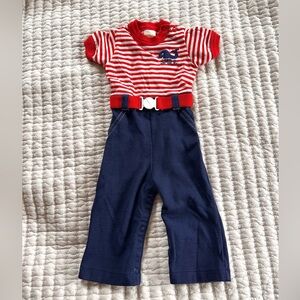 Vintage Carters One Piece Pants Outfit size 12 months whale smile
